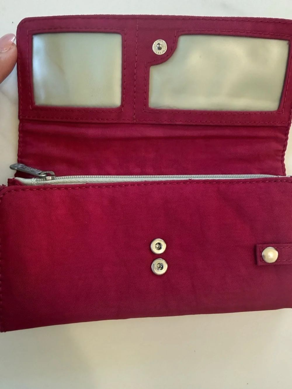 Kipling Magenta Fold-Over Wallet